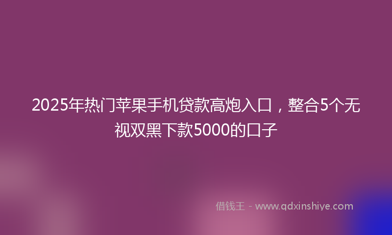 2025年热门苹果手机贷款高炮入口，整合5个无视双黑下款5000的口子
