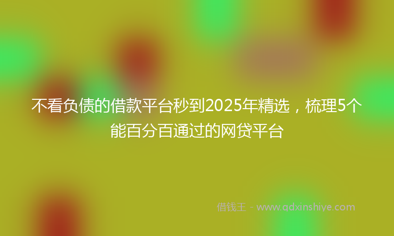 不看负债的借款平台秒到2025年精选，梳理5个能百分百通过的网贷平台