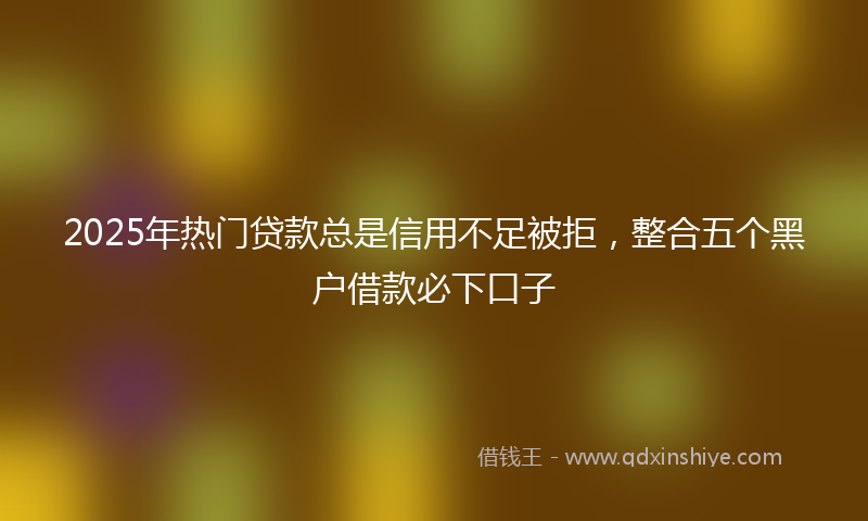 2025年热门贷款总是信用不足被拒，整合五个黑户借款必下口子