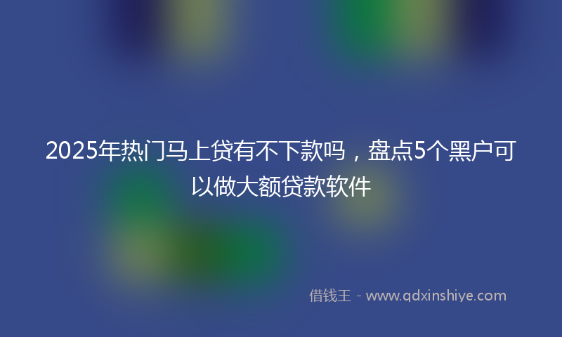 2025年热门马上贷有不下款吗，盘点5个黑户可以做大额贷款软件