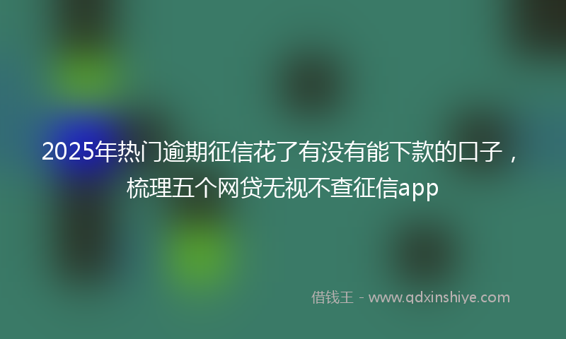 2025年热门逾期征信花了有没有能下款的口子，梳理五个网贷无视不查征信app