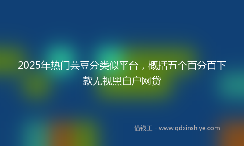 2025年热门芸豆分类似平台，概括五个百分百下款无视黑白户网贷