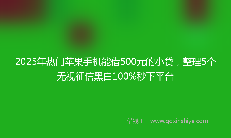 2025年热门苹果手机能借500元的小贷，整理5个无视征信黑白100%秒下平台