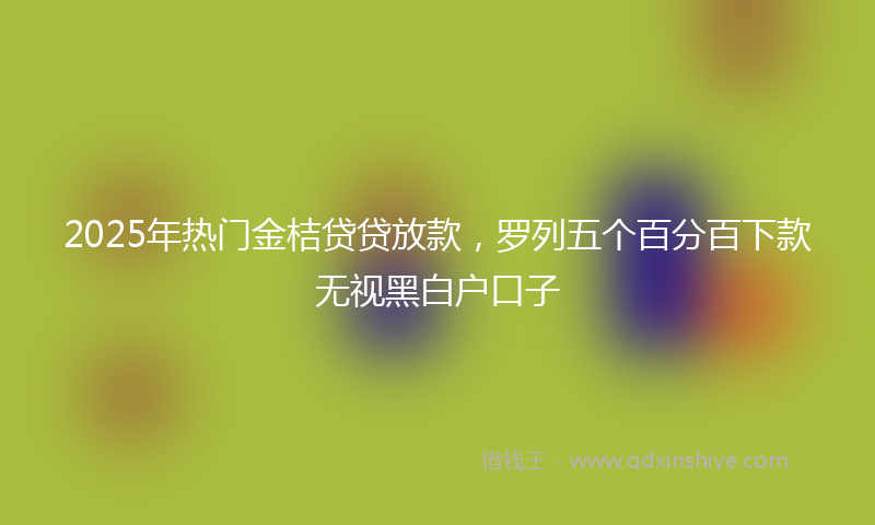 2025年热门金桔贷贷放款，罗列五个百分百下款无视黑白户口子
