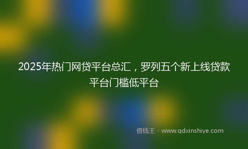 2025年热门网贷平台总汇，罗列五个新上线贷款平台门槛低平台