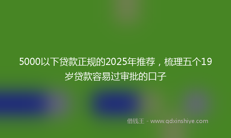5000以下贷款正规的2025年推荐，梳理五个19岁贷款容易过审批的口子