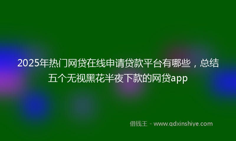 2025年热门网贷在线申请贷款平台有哪些，总结五个无视黑花半夜下款的网贷app