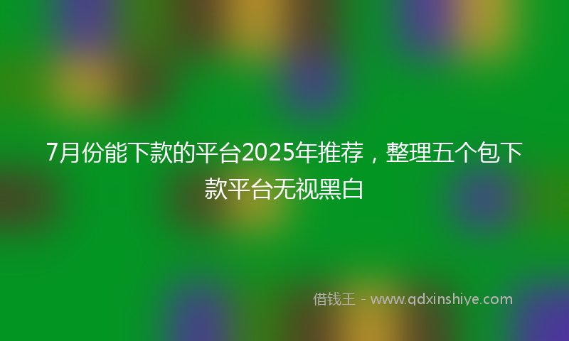 7月份能下款的平台2025年推荐,整理五个包下款平台无视黑白