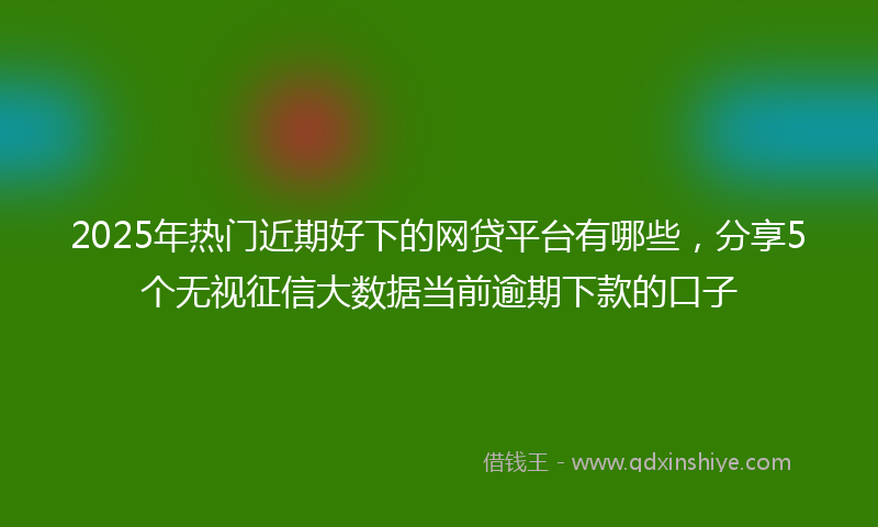 2025年热门近期好下的网贷平台有哪些，分享5个无视征信大数据当前逾期下款的口子