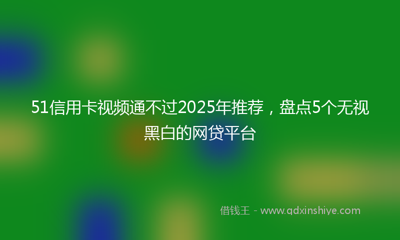 51信用卡视频通不过2025年推荐，盘点5个无视黑白的网贷平台