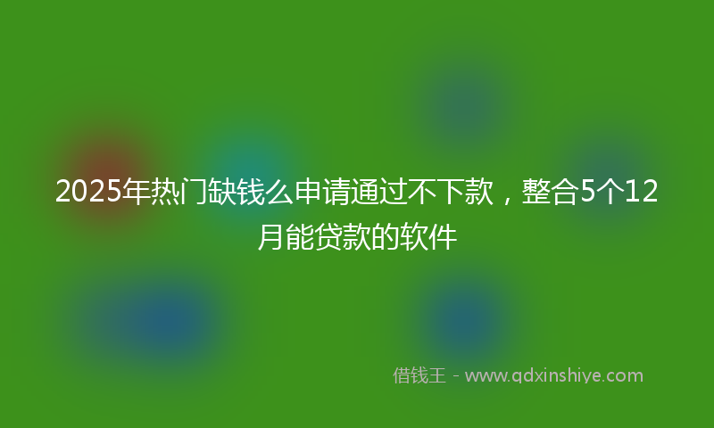 2025年热门缺钱么申请通过不下款，整合5个12月能贷款的软件