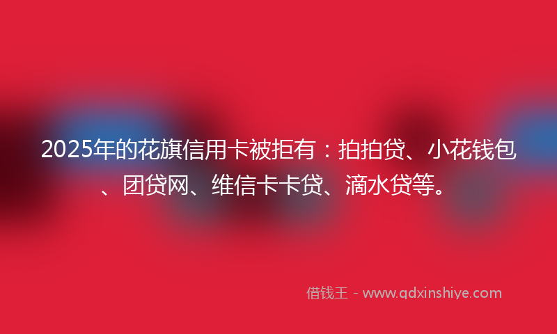 2025年的花旗信用卡被拒有：拍拍贷、小花钱包、团贷网、维信卡卡贷、滴水贷等。