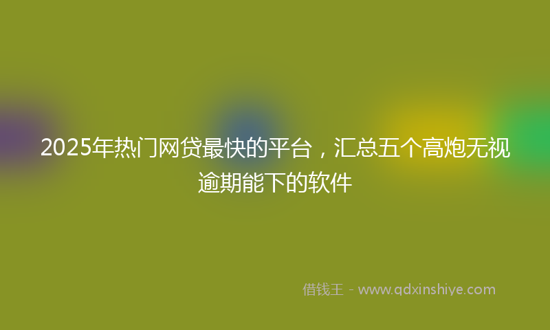 2025年热门网贷最快的平台,汇总五个高炮无视逾期能下的软件