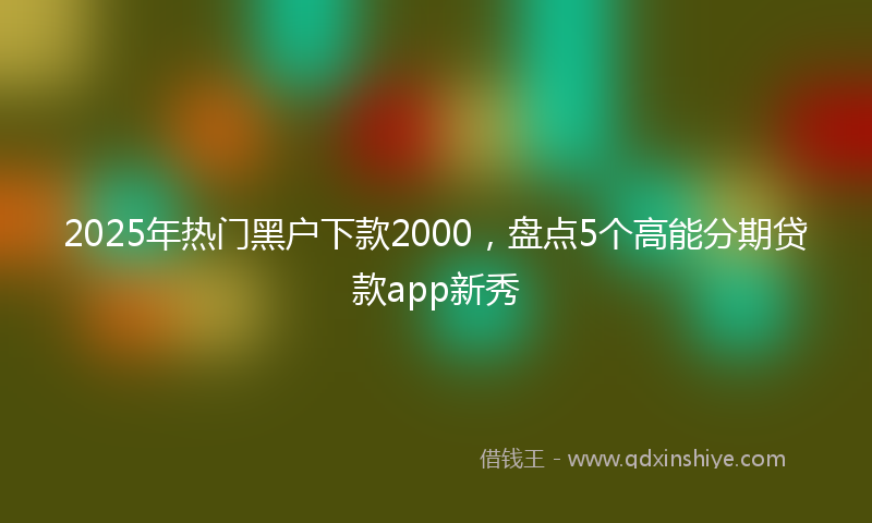 2025年热门黑户下款2000，盘点5个高能分期贷款app新秀