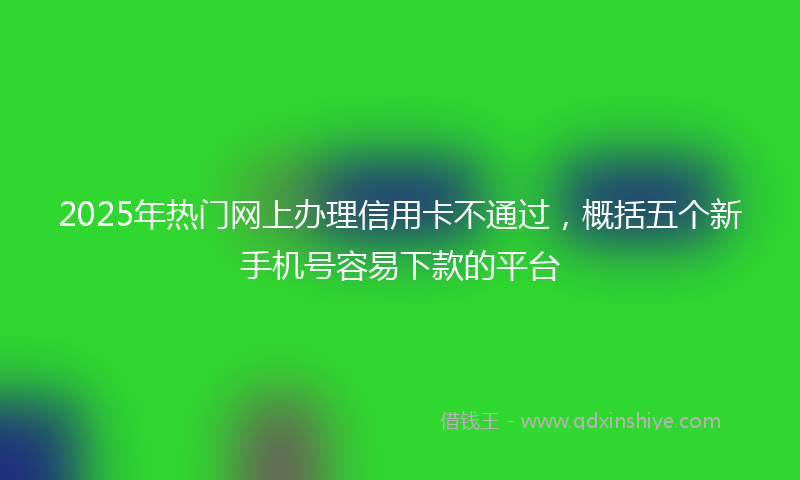 2025年热门网上办理信用卡不通过，概括五个新手机号容易下款的平台