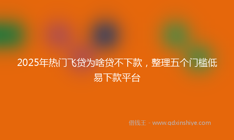 2025年热门飞贷为啥贷不下款，整理五个门槛低易下款平台