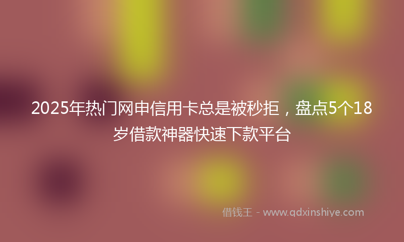 2025年热门网申信用卡总是被秒拒，盘点5个18岁借款神器快速下款平台