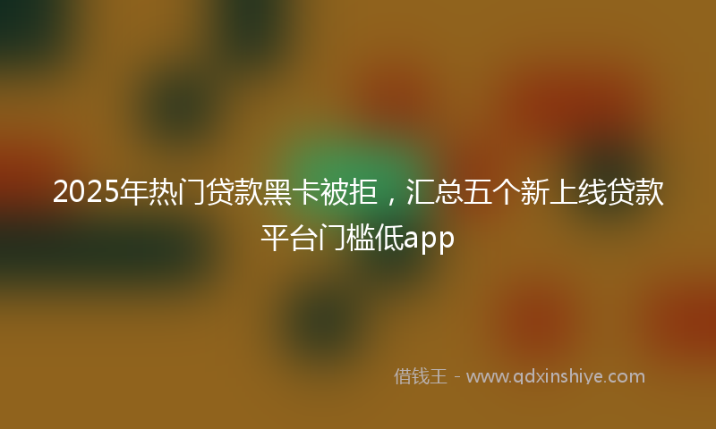 2025年热门贷款黑卡被拒，汇总五个新上线贷款平台门槛低app
