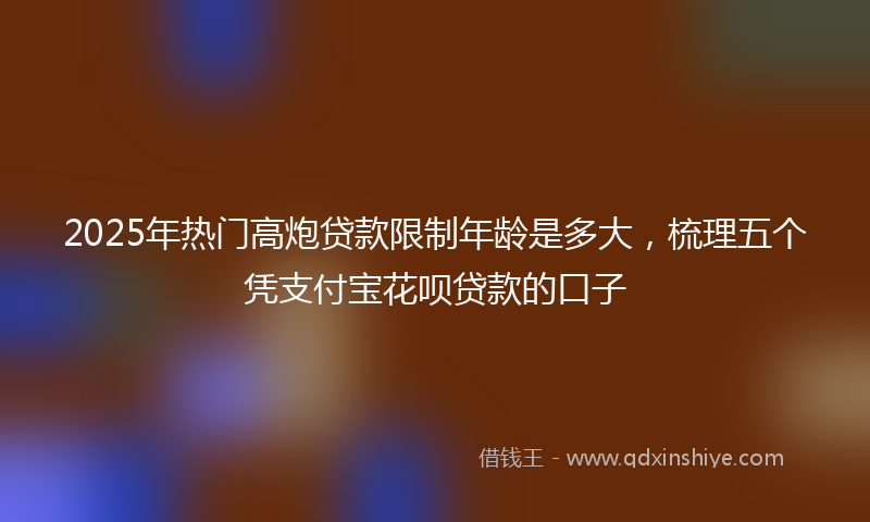 2025年热门高炮贷款限制年龄是多大,梳理五个凭支付宝花呗贷款的口子