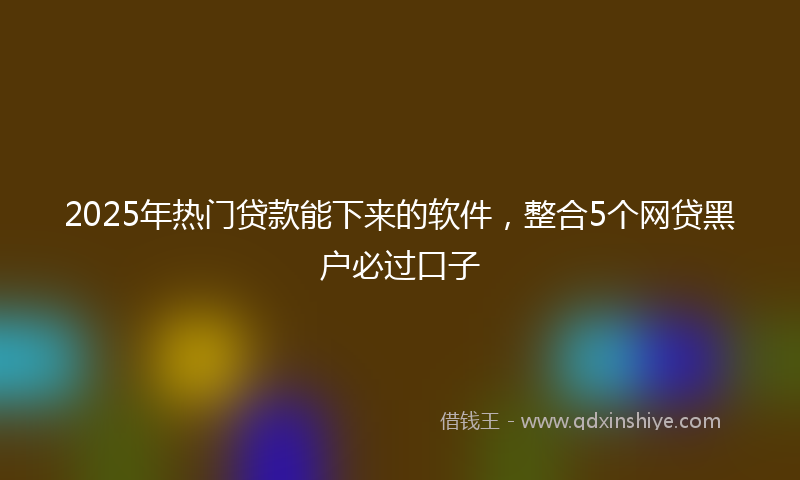 2025年热门贷款能下来的软件，整合5个网贷黑户必过口子