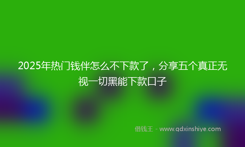 2025年热门钱伴怎么不下款了,分享五个真正无视一切黑能下款口子