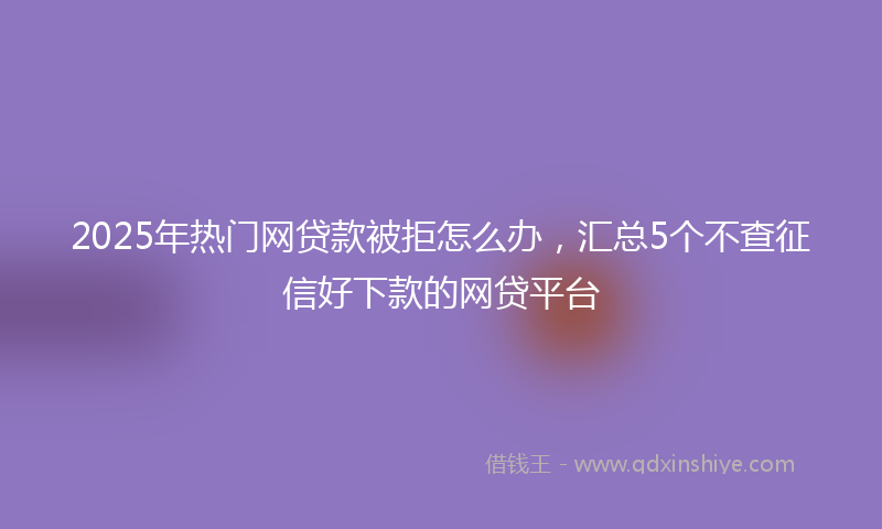 2025年热门网贷款被拒怎么办,汇总5个不查征信好下款的网贷平台