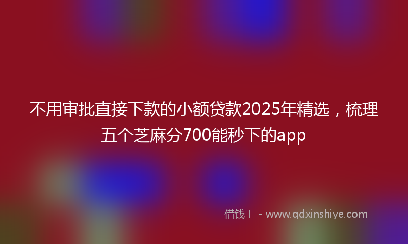 不用审批直接下款的小额贷款2025年精选，梳理五个芝麻分700能秒下的app