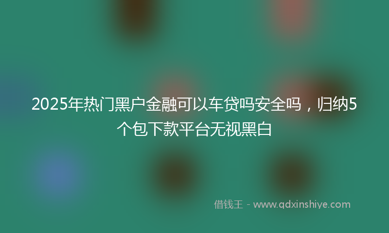 2025年热门黑户金融可以车贷吗安全吗，归纳5个包下款平台无视黑白