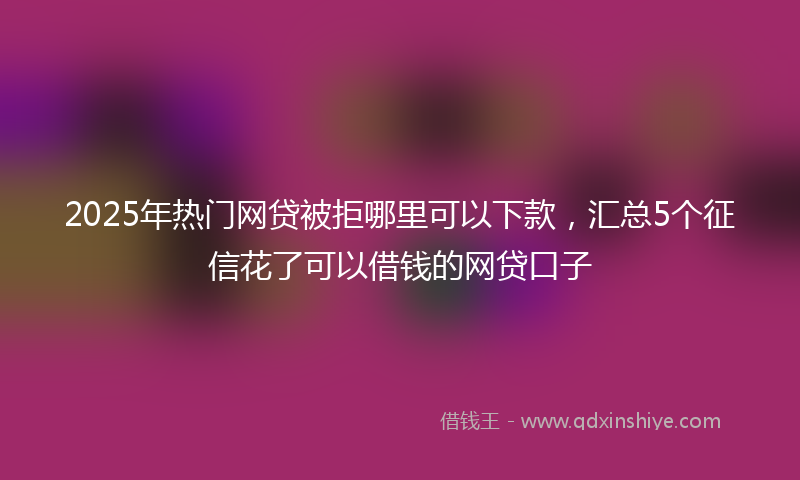 2025年热门网贷被拒哪里可以下款，汇总5个征信花了可以借钱的网贷口子