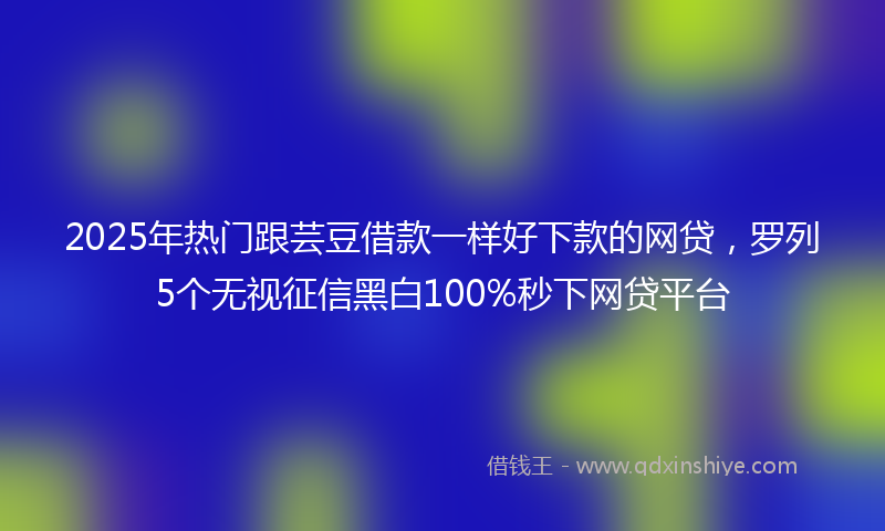 2025年热门跟芸豆借款一样好下款的网贷，罗列5个无视征信黑白100%秒下网贷平台