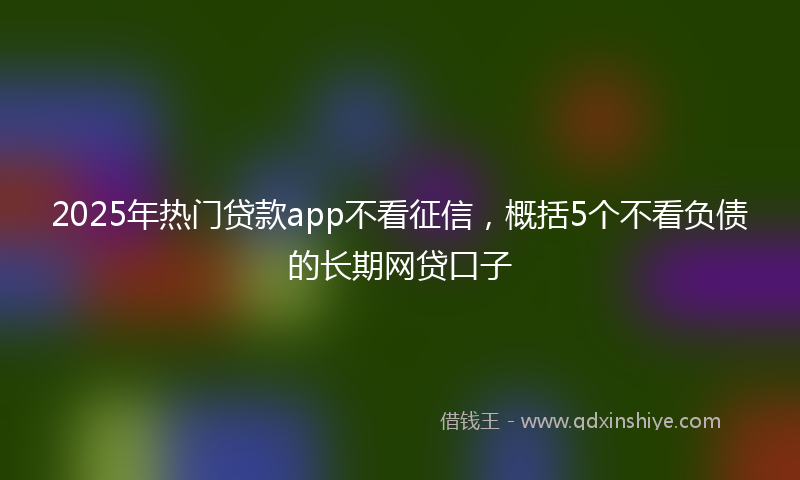 2025年热门贷款app不看征信，概括5个不看负债的长期网贷口子