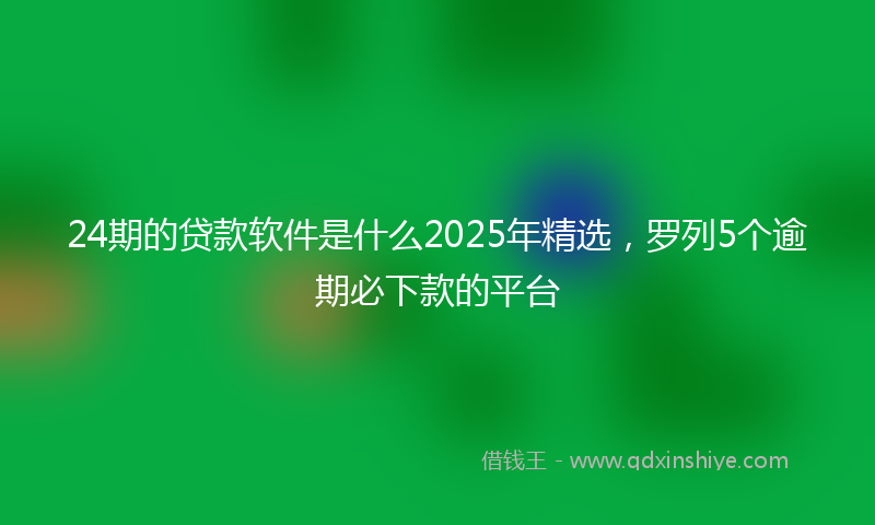24期的贷款软件是什么2025年精选，罗列5个逾期必下款的平台