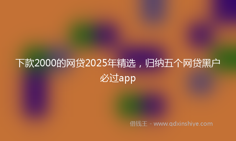 下款2000的网贷2025年精选，归纳五个网贷黑户必过app