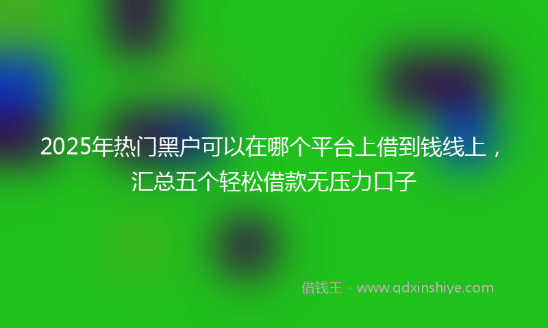2025年热门黑户可以在哪个平台上借到钱线上，汇总五个轻松借款无压力口子