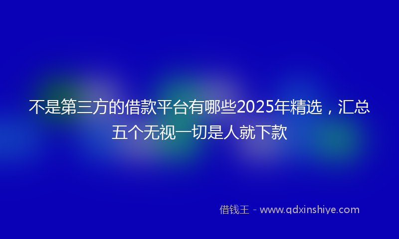 不是第三方的借款平台有哪些2025年精选，汇总五个无视一切是人就下款