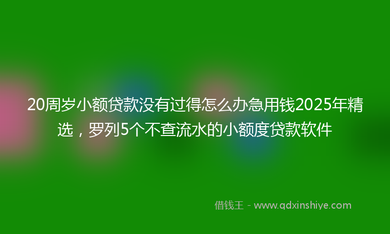 20周岁小额贷款没有过得怎么办急用钱2025年精选，罗列5个不查流水的小额度贷款软件