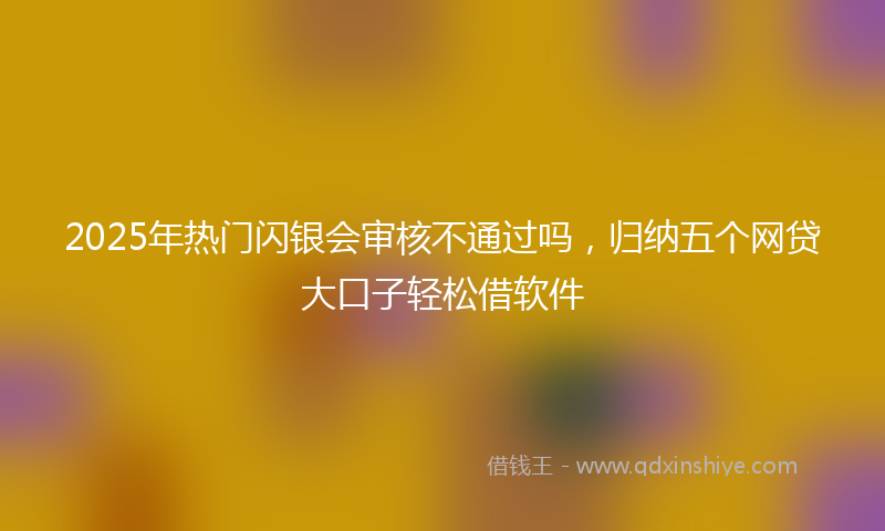 2025年热门闪银会审核不通过吗，归纳五个网贷大口子轻松借软件
