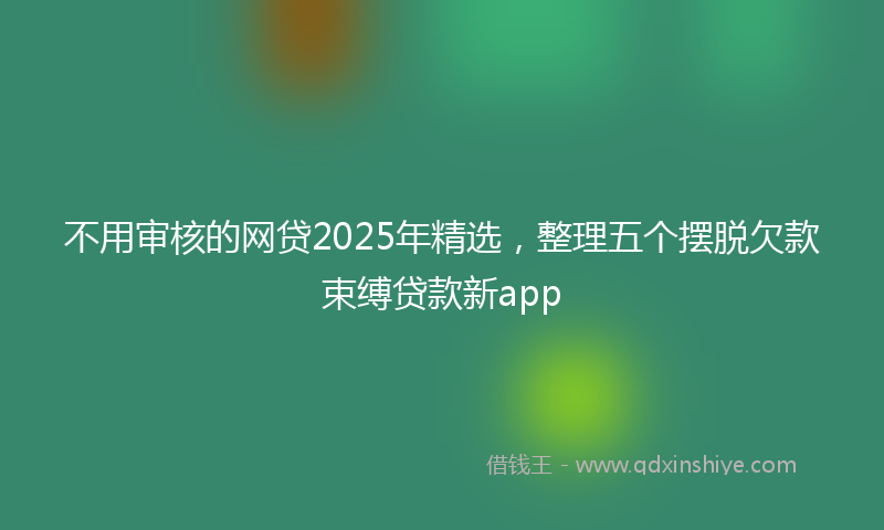 不用审核的网贷2025年精选，整理五个摆脱欠款束缚贷款新app