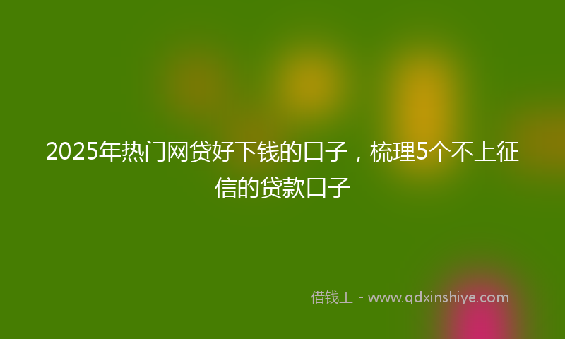 2025年热门网贷好下钱的口子，梳理5个不上征信的贷款口子
