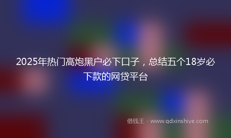 2025年热门高炮黑户必下口子，总结五个18岁必下款的网贷平台