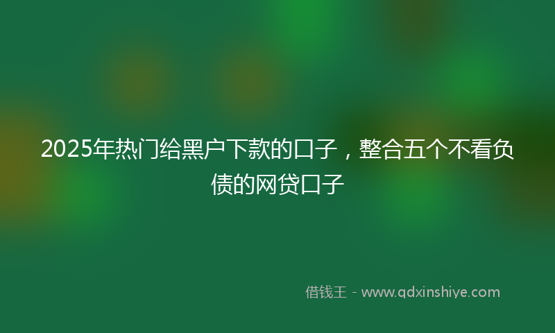 2025年热门给黑户下款的口子，整合五个不看负债的网贷口子