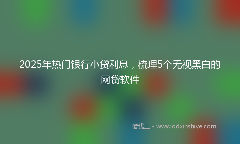 2025年热门银行小贷利息，梳理5个无视黑白的网贷软件