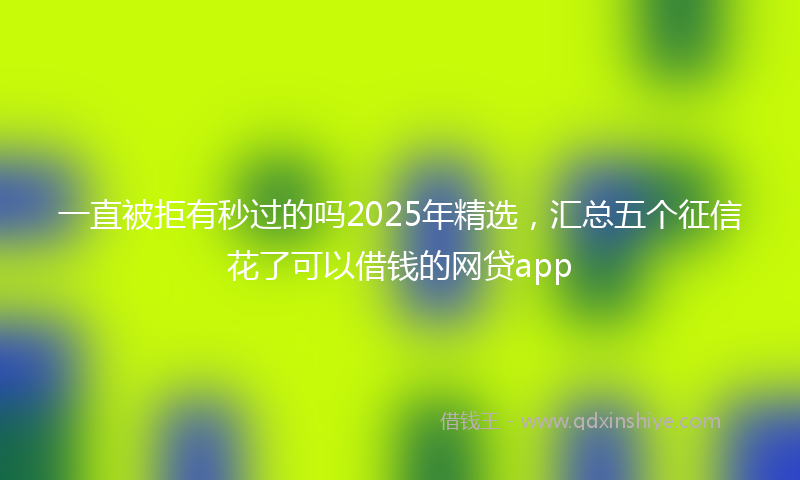 一直被拒有秒过的吗2025年精选，汇总五个征信花了可以借钱的网贷app