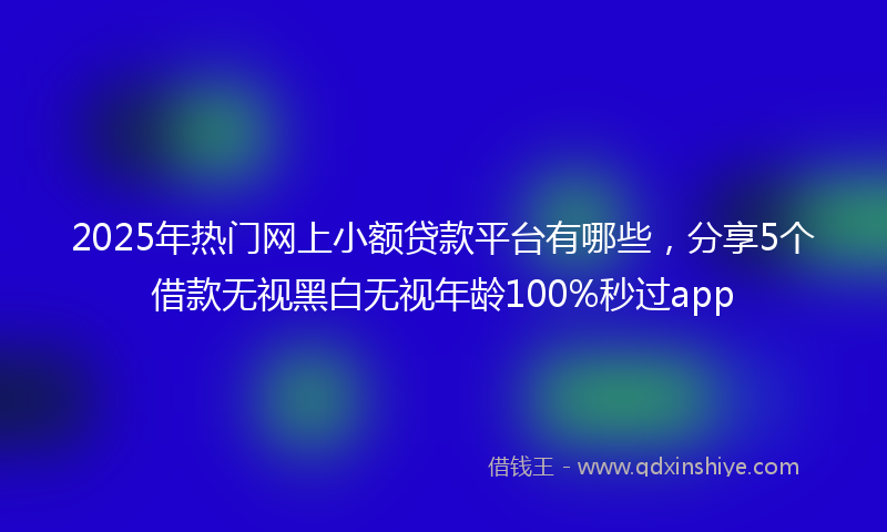 2025年热门网上小额贷款平台有哪些，分享5个借款无视黑白无视年龄100%秒过app
