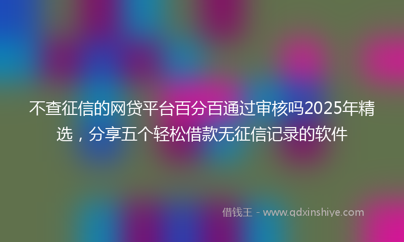 不查征信的网贷平台百分百通过审核吗2025年精选，分享五个轻松借款无征信记录的软件