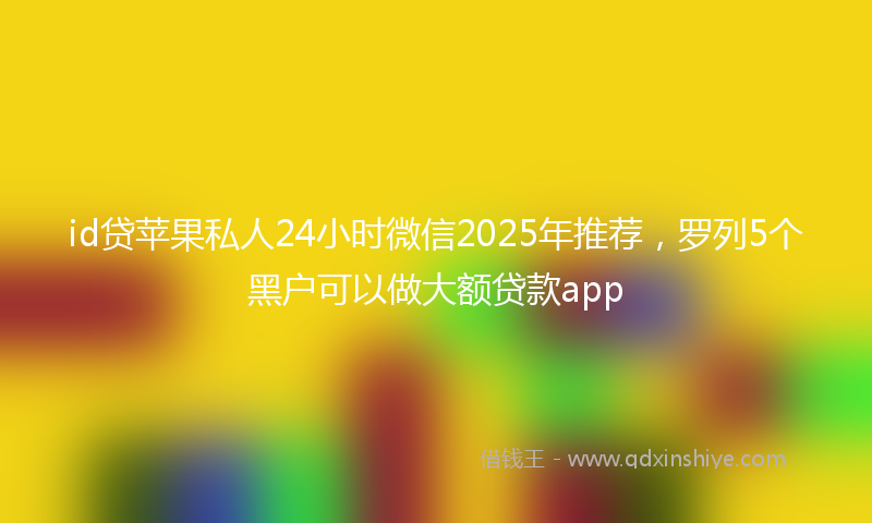 id贷苹果私人24小时微信2025年推荐，罗列5个黑户可以做大额贷款app
