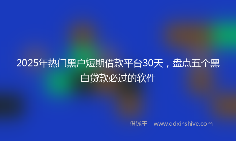 2025年热门黑户短期借款平台30天，盘点五个黑白贷款必过的软件
