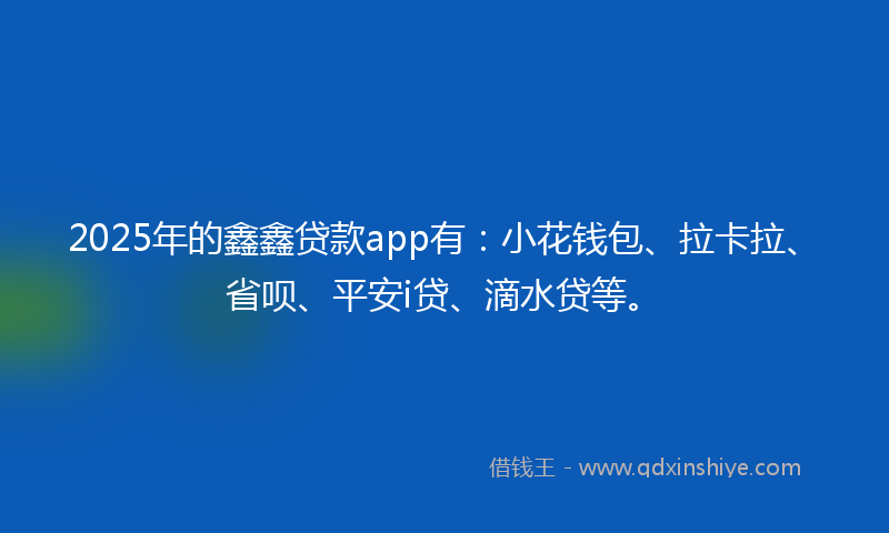 2025年的鑫鑫贷款app有:小花钱包、拉卡拉、省呗、平安i贷、滴水贷等。