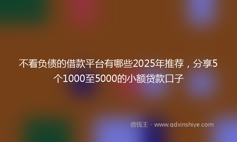 不看负债的借款平台有哪些2025年推荐，分享5个1000至5000的小额贷款口子