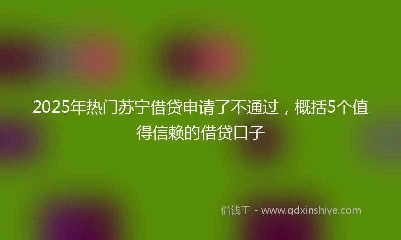 2025年热门苏宁借贷申请了不通过，概括5个值得信赖的借贷口子
